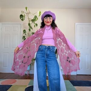 SOLD - Pink Crochet Scarf